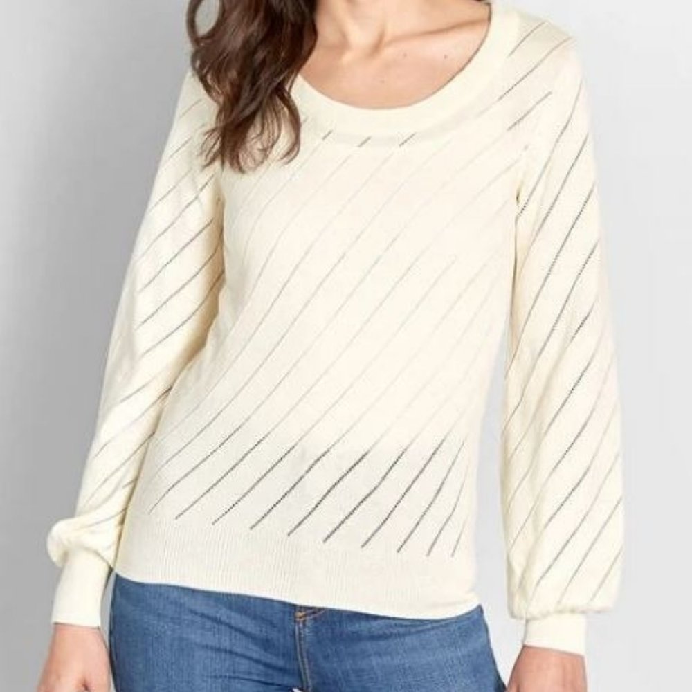 "Slant Get Enough" Ivory Sweater (Modcloth Medium)
